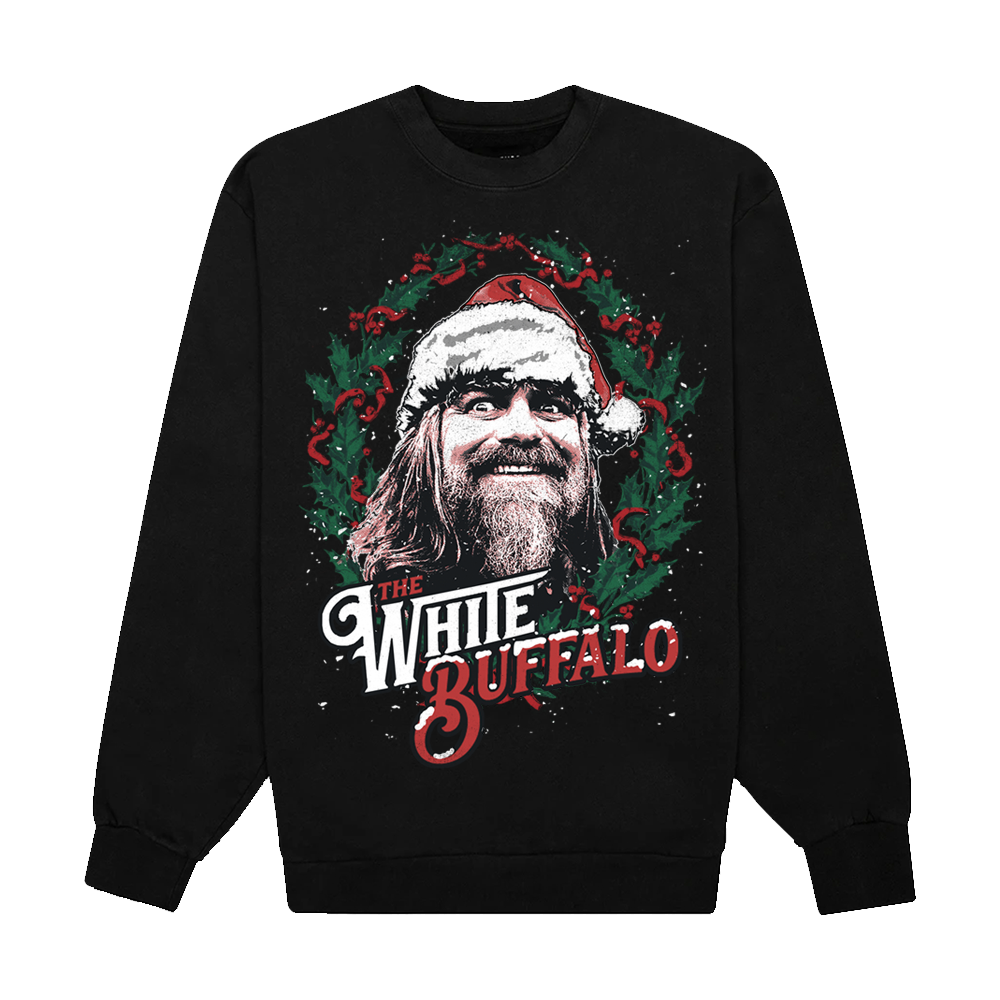 Santa Buff Black Crewneck Sweatshirt