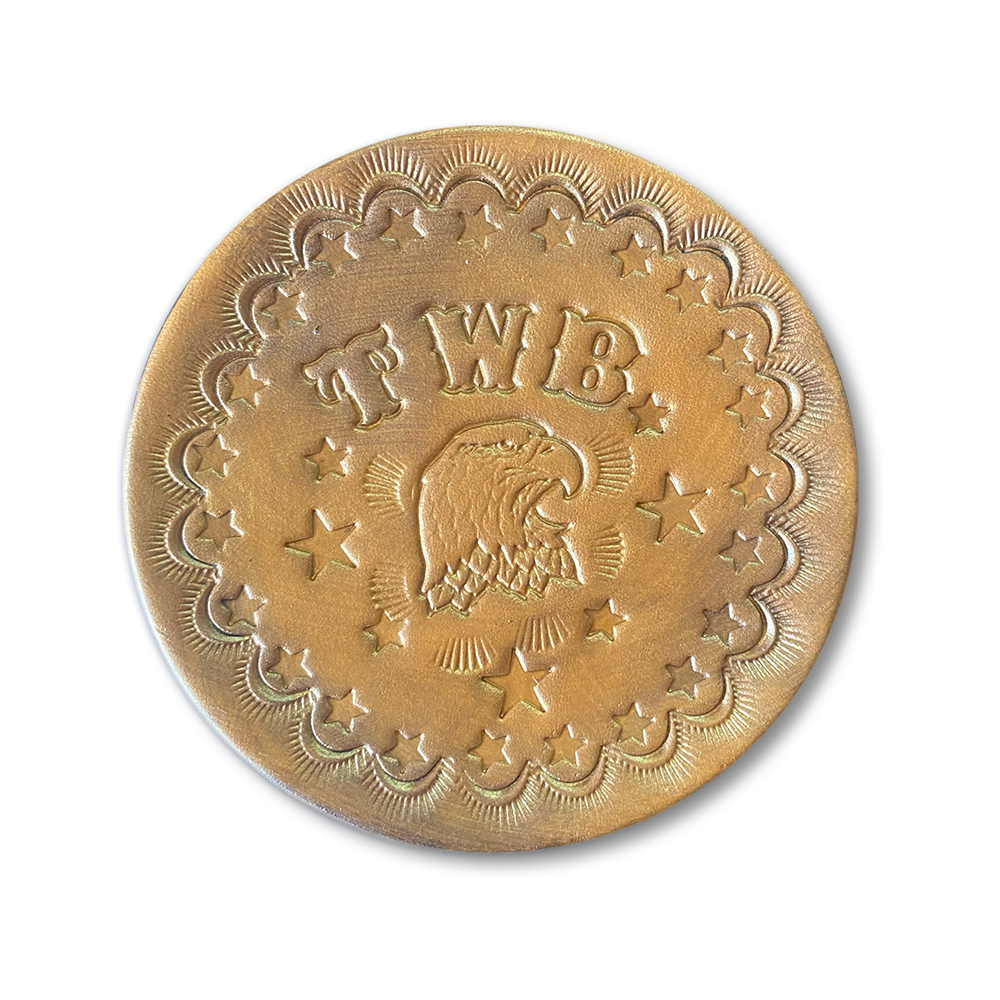 Golden Eagle Signed Handmade Leather Coaster