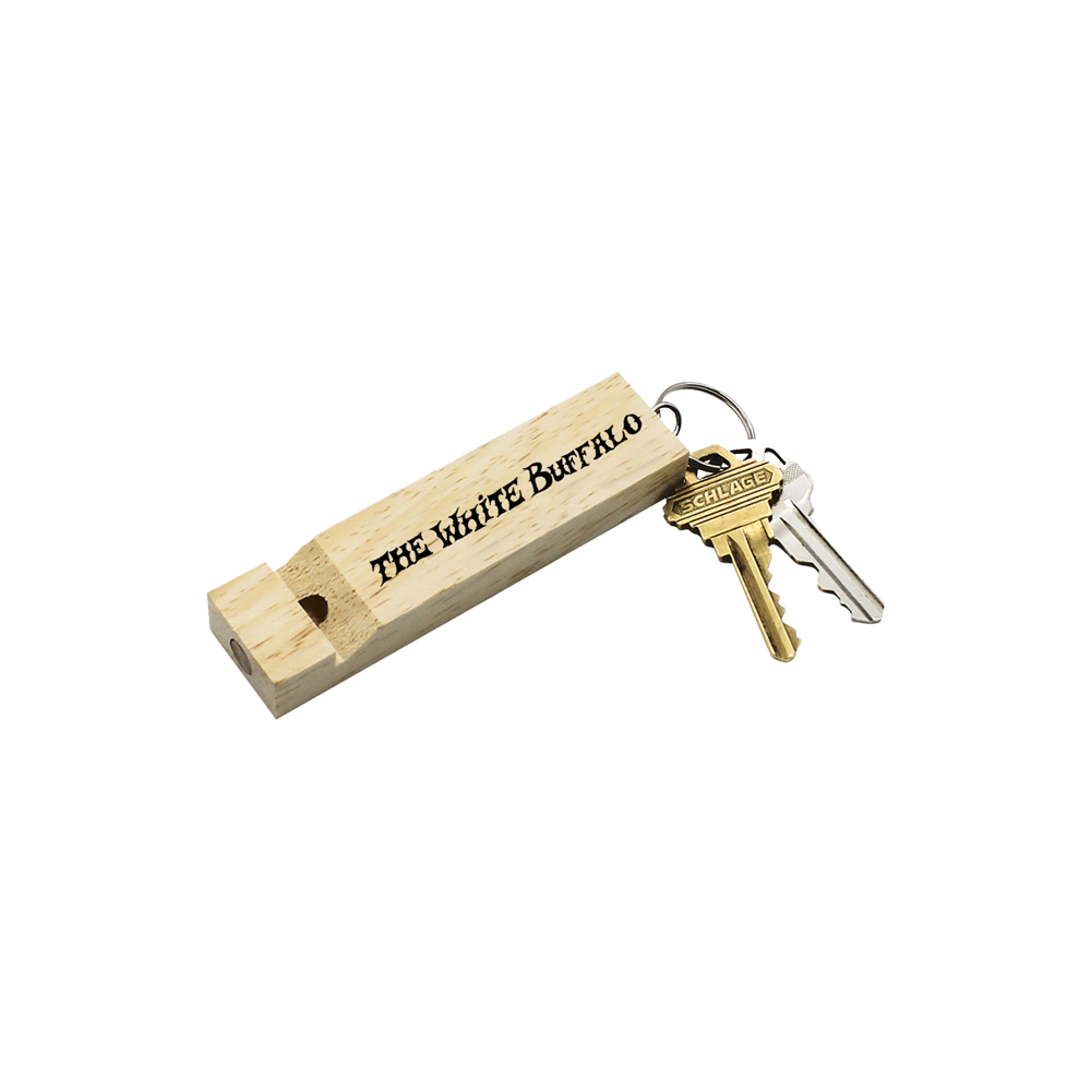 White Buffalo Train Whistle Keychain