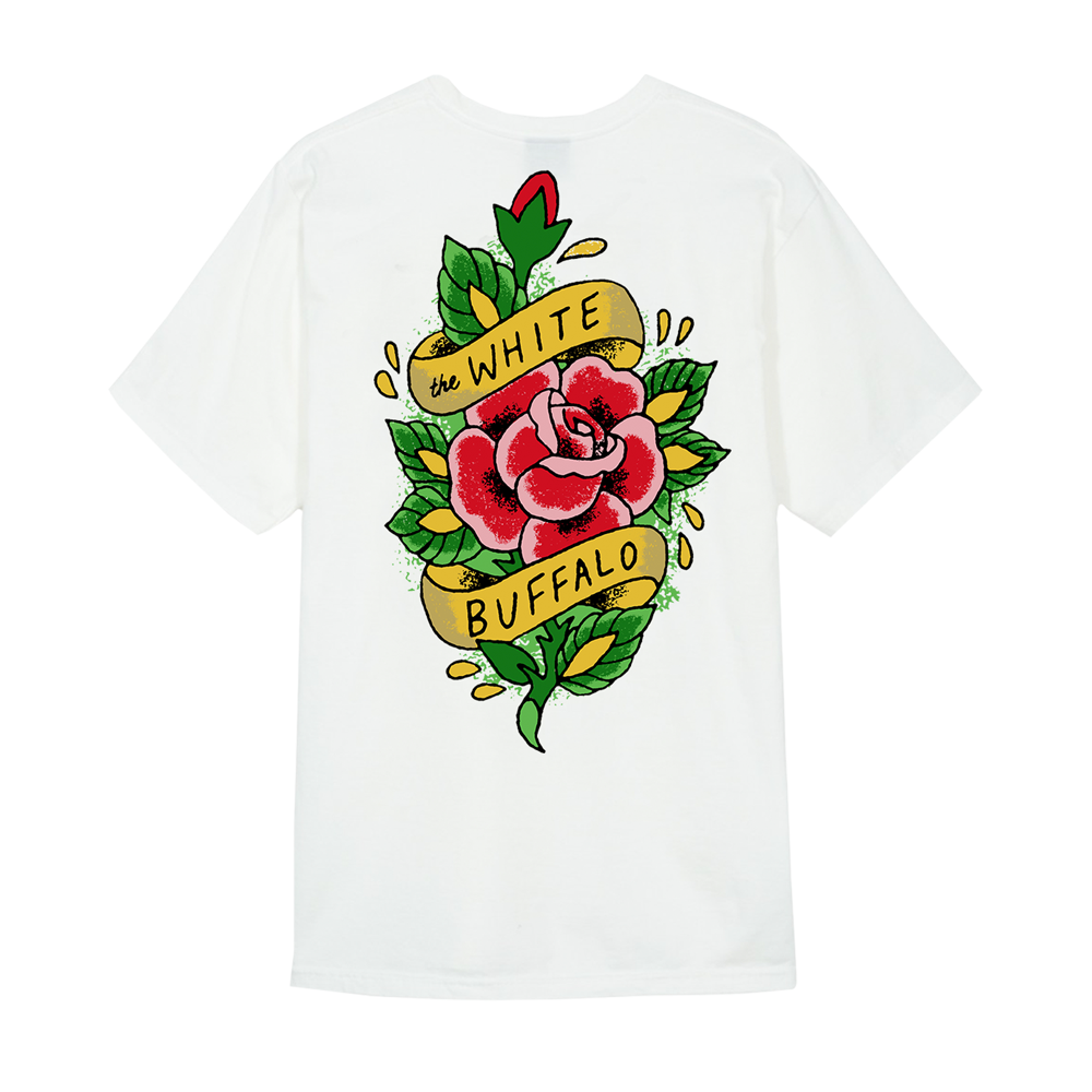 Rose Tattoo White T-Shirt